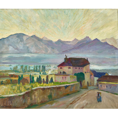 HANS BEAT WIELAND : 'Abend im Unterwallis' (DOBIASCHOFSKY AUKTIONEN AG)