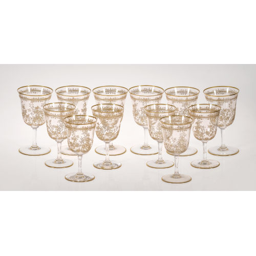 GL�SERGARNITUR : Lun�ville, um 1950 (Cristallerie Baccarat) (DOBIASCHOFSKY AUKTIONEN AG)