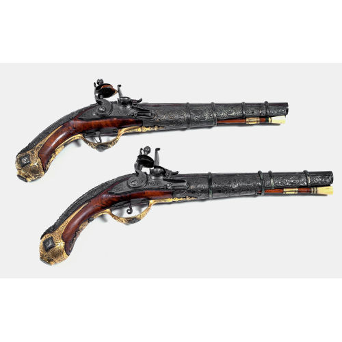 PAAR STEINSCHLOSS-PISTOLEN : Balkanraum, Anfang 19. Jh (DOBIASCHOFSKY AUKTIONEN AG)