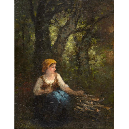 JEAN FRAN�OIS MILLET : Sitzende Holzsammlerin (DOBIASCHOFSKY AUKTIONEN AG)