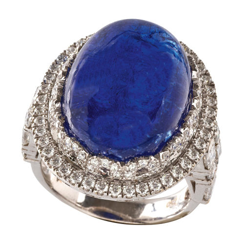 TANSANIT-DIAMANT-RING : (DOBIASCHOFSKY AUKTIONEN AG)