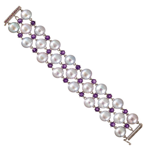 PERLEN-AMETHYST-BRACELET : (DOBIASCHOFSKY AUKTIONEN AG)