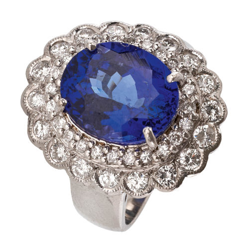TANSANIT-BRILLANT-RING : (DOBIASCHOFSKY AUKTIONEN AG)