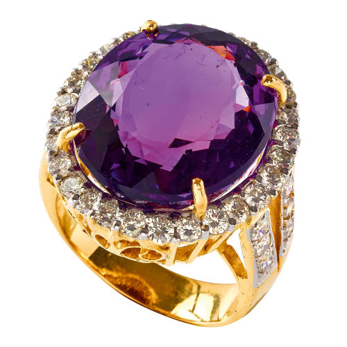 AMETHYST-BRILLANT-RING : (DOBIASCHOFSKY AUKTIONEN AG)