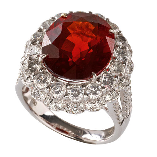 GRANAT-BRILLANT-RING : (DOBIASCHOFSKY AUKTIONEN AG)