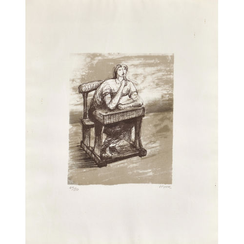 HENRY MOORE : 'Girl seated at desk IV' (DOBIASCHOFSKY AUKTIONEN AG)