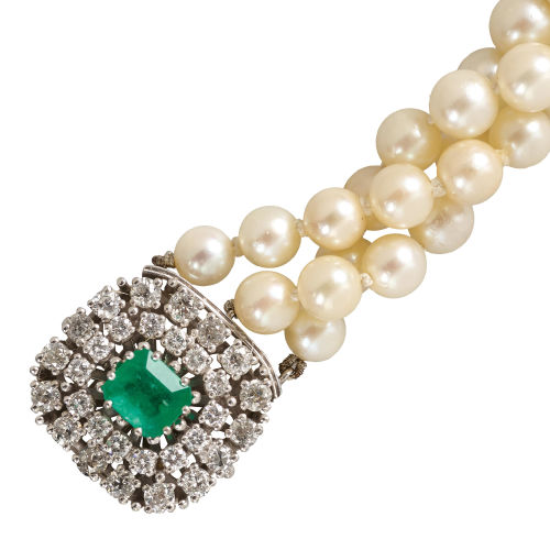 SMARAGD-DIAMANT-BRACELET : (DOBIASCHOFSKY AUKTIONEN AG)
