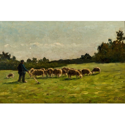 FERNAND PATTE : Schafhirt mit seiner Herde (DOBIASCHOFSKY AUKTIONEN AG)