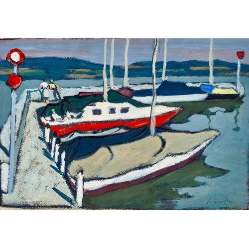 FRED STAUFFER : Boote im Hafen (DOBIASCHOFSKY AUKTIONEN AG)