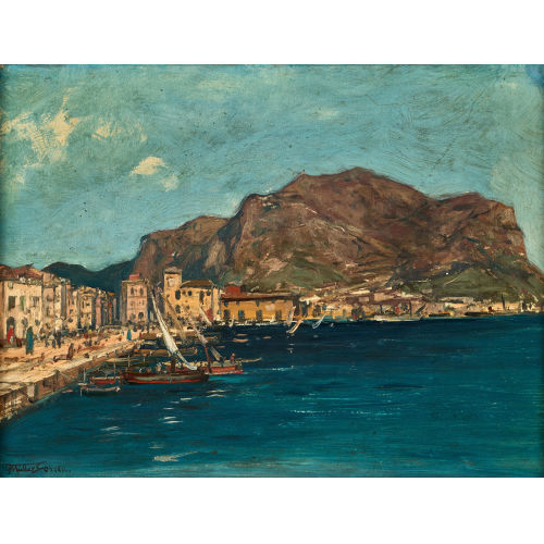 FRANZ JOHANN M�LLER-GOSSEN : Hafenszene von Palermo. (DOBIASCHOFSKY AUKTIONEN AG)