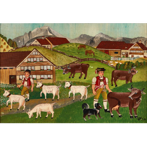 20. JH. SCHWEIZ : Appenzeller Bauern mit Vieh (DOBIASCHOFSKY AUKTIONEN AG)