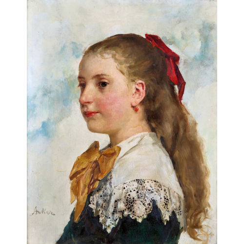 ALBERT ANKER : 'Brustbild Eugnie Jeanne Henriette Prvost, genannt 'Mme'' (DOBIASCHOFSKY AUKTIONEN AG)