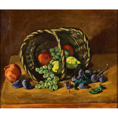 JEANNE) JANEB� (EIGTL. BARRAUD-PELLET : Nature morte aux fruits et panier (DOBIASCHOFSKY AUKTIONEN AG)