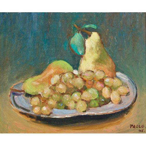 PAUL JAKOB) PAOLO (EIGTL. M�LLER : Stillleben mit Trauben und Birnen (DOBIASCHOFSKY AUKTIONEN AG)