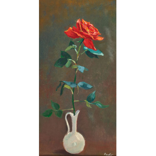 PAUL JAKOB) PAOLO (EIGTL. M�LLER : Rose in weisser Vase (DOBIASCHOFSKY AUKTIONEN AG)