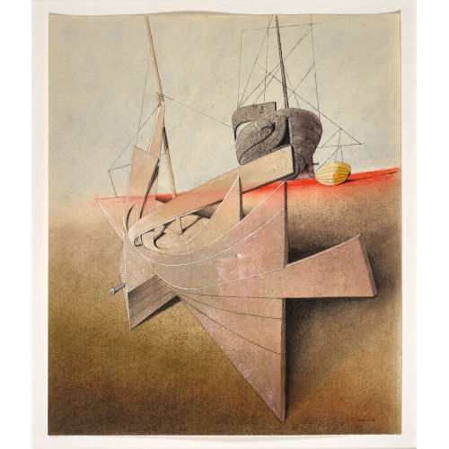 OTTO TSCHUMI : Schiffe am Strand (DOBIASCHOFSKY AUKTIONEN AG)