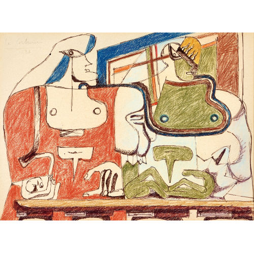 CHARLES-�DOUARD) LE CORBUSIER (EIGTL. JEANNERET : �tude pour 'Deux femmes � la balustrade' (DOBIASCHOFSKY AUKTIONEN AG)