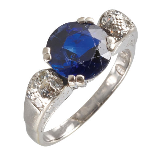 SAPHIR-DIAMANT-RING : 1. H�lfte 20. Jh (DOBIASCHOFSKY AUKTIONEN AG)