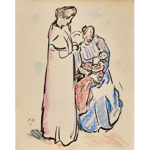 CUNO AMIET : Zwei Frauen mit S�ugling (DOBIASCHOFSKY AUKTIONEN AG)