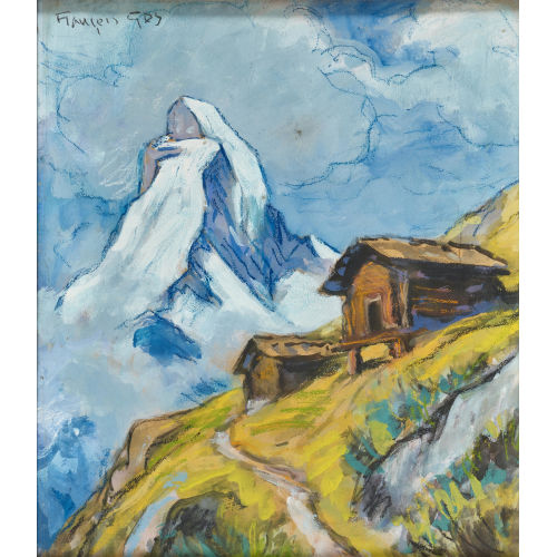 FRAN�OIS GOS : Stadel mit Matterhorn (DOBIASCHOFSKY AUKTIONEN AG)