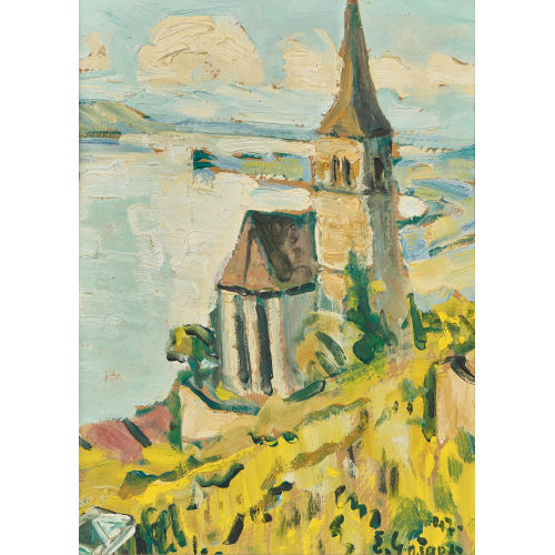 ERNST SAMUEL GEIGER : Die Kirche von Ligerz am Bielersee (DOBIASCHOFSKY AUKTIONEN AG)