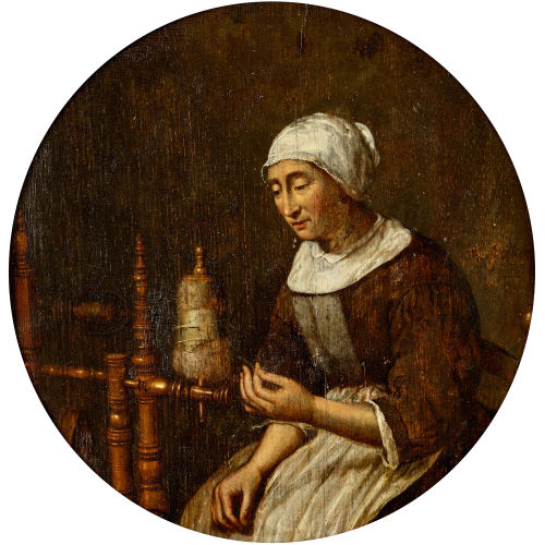 CASPAR NETSCHER : Die Spinnerin (DOBIASCHOFSKY AUKTIONEN AG)