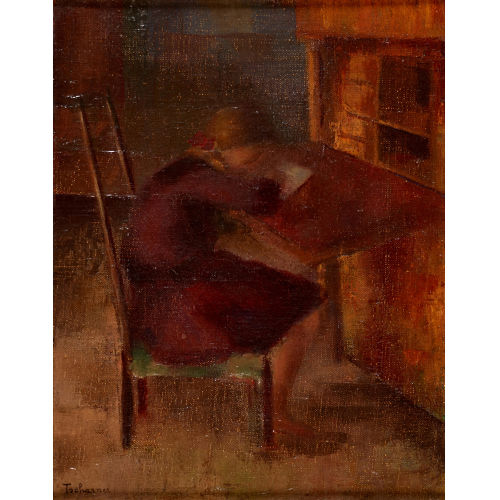 JOHANN WILHELM VON TSCHARNER : 'M�dchen am Schreibtisch' (DOBIASCHOFSKY AUKTIONEN AG)