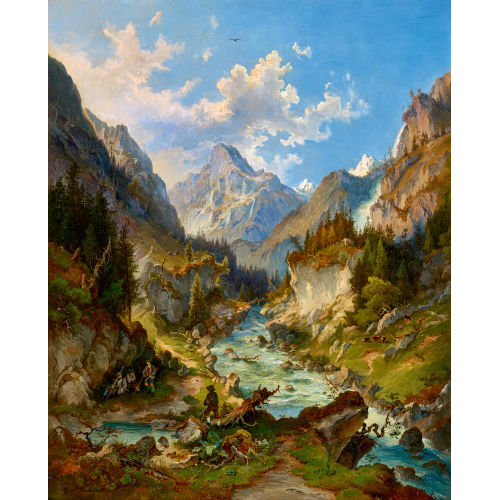 HEINRICH CARL SCHUBERT : J�ger im Dachsteingebirge (DOBIASCHOFSKY AUKTIONEN AG)