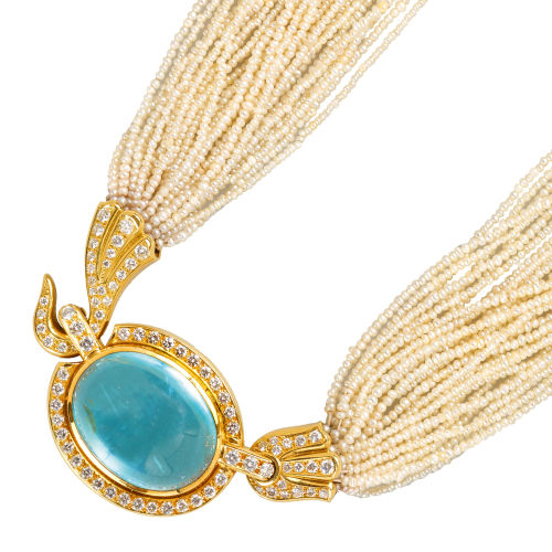 AQUAMARIN-BRILLANT-COLLIER : Frieden, Thun (DOBIASCHOFSKY AUKTIONEN AG)