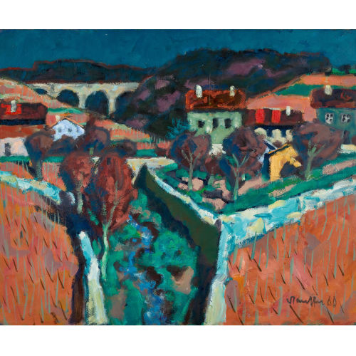 FRED STAUFFER : 'Viadukt bei Lutry' (DOBIASCHOFSKY AUKTIONEN AG)