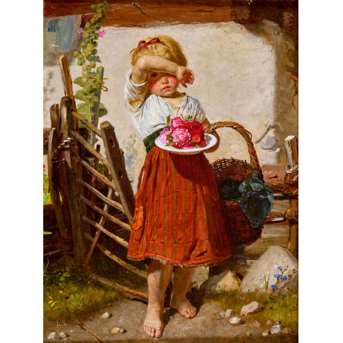 KONRAD GROB : Bauernm�dchen mit Rosen (DOBIASCHOFSKY AUKTIONEN AG)