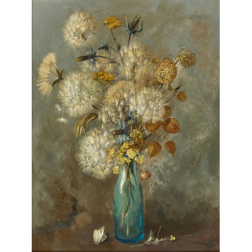REN�E YOLANDA HAUSER : 'Chardons bleus et boules d'anges' (DOBIASCHOFSKY AUKTIONEN AG)