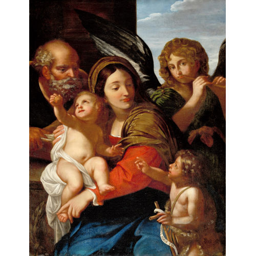 ANNIBALE CARRACCI : Die Heilige Familie mit dem Johannesknaben und einem Engel (DOBIASCHOFSKY AUKTIONEN AG)