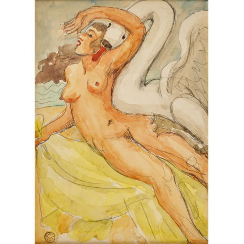 MAURICE BARRAUD : Leda mit dem Schwan (DOBIASCHOFSKY AUKTIONEN AG)