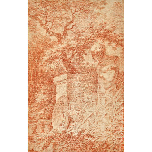 JEAN HONOR� FRAGONARD : 'Coin de parc avec statue du Dieu Pan' (DOBIASCHOFSKY AUKTIONEN AG)