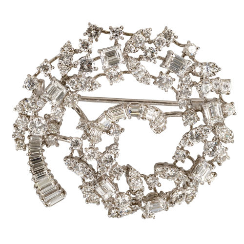 DIAMANT-BROSCHE : (DOBIASCHOFSKY AUKTIONEN AG)