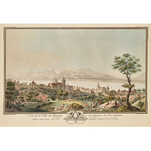 NIKOLAUS SPR�NGLIN : 'Vue de la Ville de Lausanne et des Environs du Lac de Geneve du Cot� du Nord' (DOBIASCHOFSKY AUKTIONEN AG)