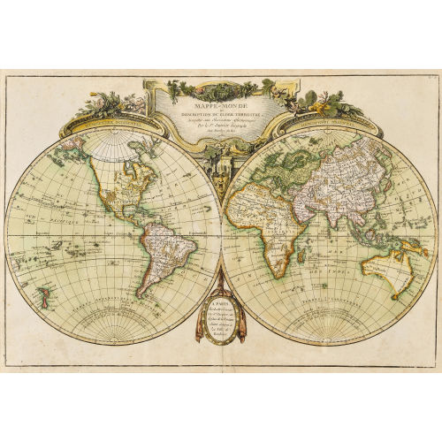 JEAN JANVIER : 'Mappe-Monde ou Description du Globe Terrestre, ...' (DOBIASCHOFSKY AUKTIONEN AG)