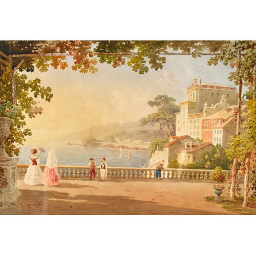 CHARLES LOUIS GUIGON : Italienische K�stenansicht (DOBIASCHOFSKY AUKTIONEN AG)