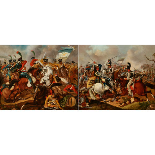 JAKOB SENN : Paar Schlachtenszenen aus den Napoleonischen Kriegen (DOBIASCHOFSKY AUKTIONEN AG)