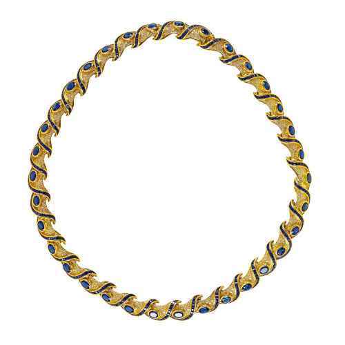 SAPHIR-BRILLANT-COLLIER : (DOBIASCHOFSKY AUKTIONEN AG)