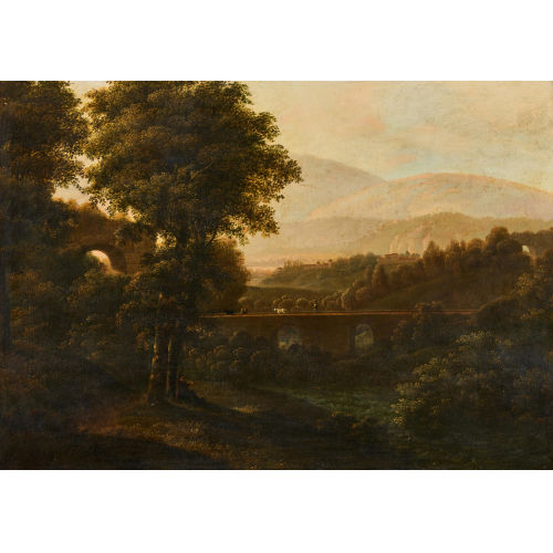 JOHANN CASPAR KUSTER : Idyllische s�dliche Landschaft (DOBIASCHOFSKY AUKTIONEN AG)
