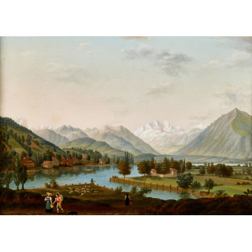 19. JH. SCHWEIZ : Thunersee mit Bl�emlisalp und Niesen (DOBIASCHOFSKY AUKTIONEN AG)