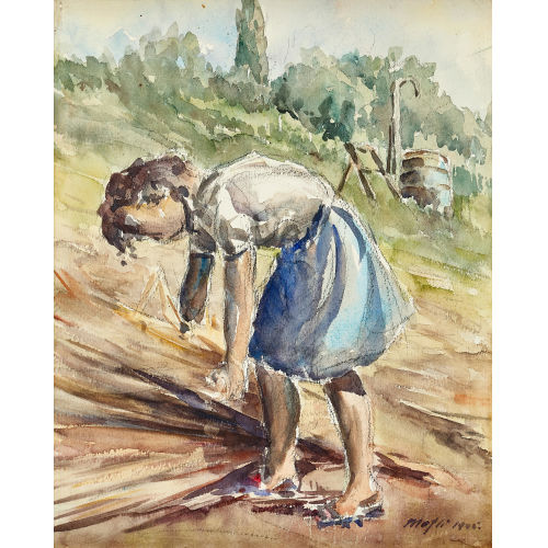 WALTER MAFLI : Junge Frau auf dem Feld (DOBIASCHOFSKY AUKTIONEN AG)