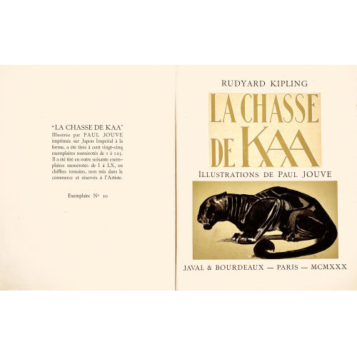 PAUL JOUVE : Rudyard Kipling: 'La Chasse de Kaa' (DOBIASCHOFSKY AUKTIONEN AG)