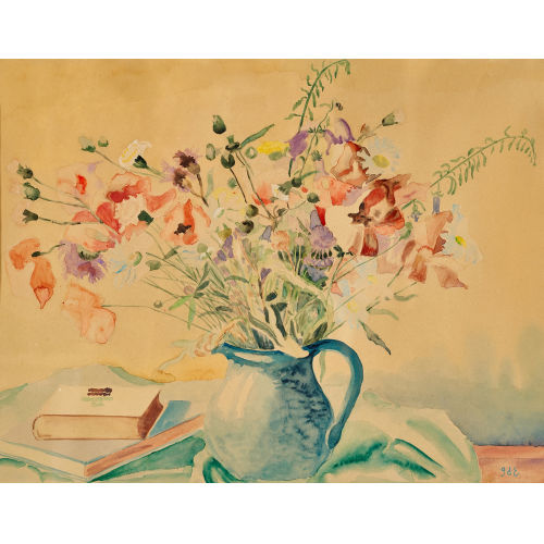 GEORGES D' ESPAGNAT : Stillleben mit Wiesenblumen in Henkelkrug (DOBIASCHOFSKY AUKTIONEN AG)