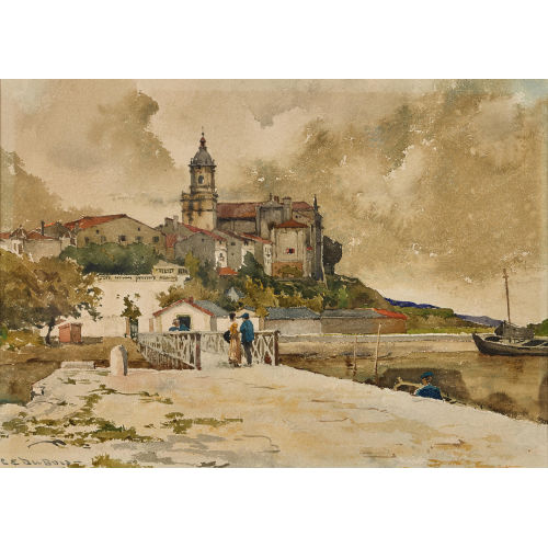CHARLES-�DOUARD DU BOIS : 'Fontarabie' (DOBIASCHOFSKY AUKTIONEN AG)