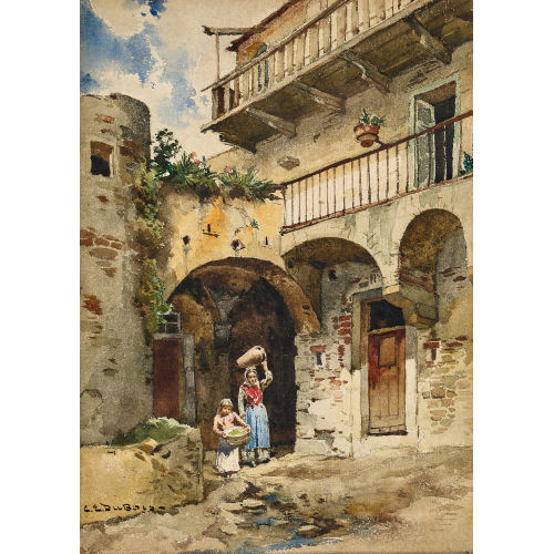 CHARLES-�DOUARD DU BOIS : Gassenzug in Taormina (DOBIASCHOFSKY AUKTIONEN AG)