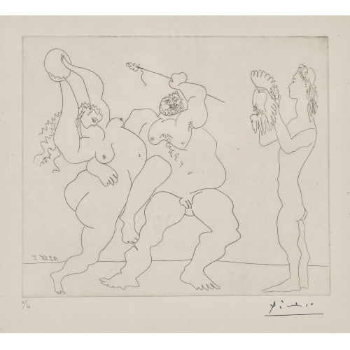 PABLO PICASSO : 'Bacchanale avec jeune homme au masque' (DOBIASCHOFSKY AUKTIONEN AG)