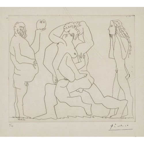 PABLO PICASSO : 'Bacchanale au hibou et au jeune homme masqu�' (DOBIASCHOFSKY AUKTIONEN AG)